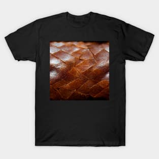 Brown Imitation leather stripes, natural and ecological leather print #24 T-Shirt